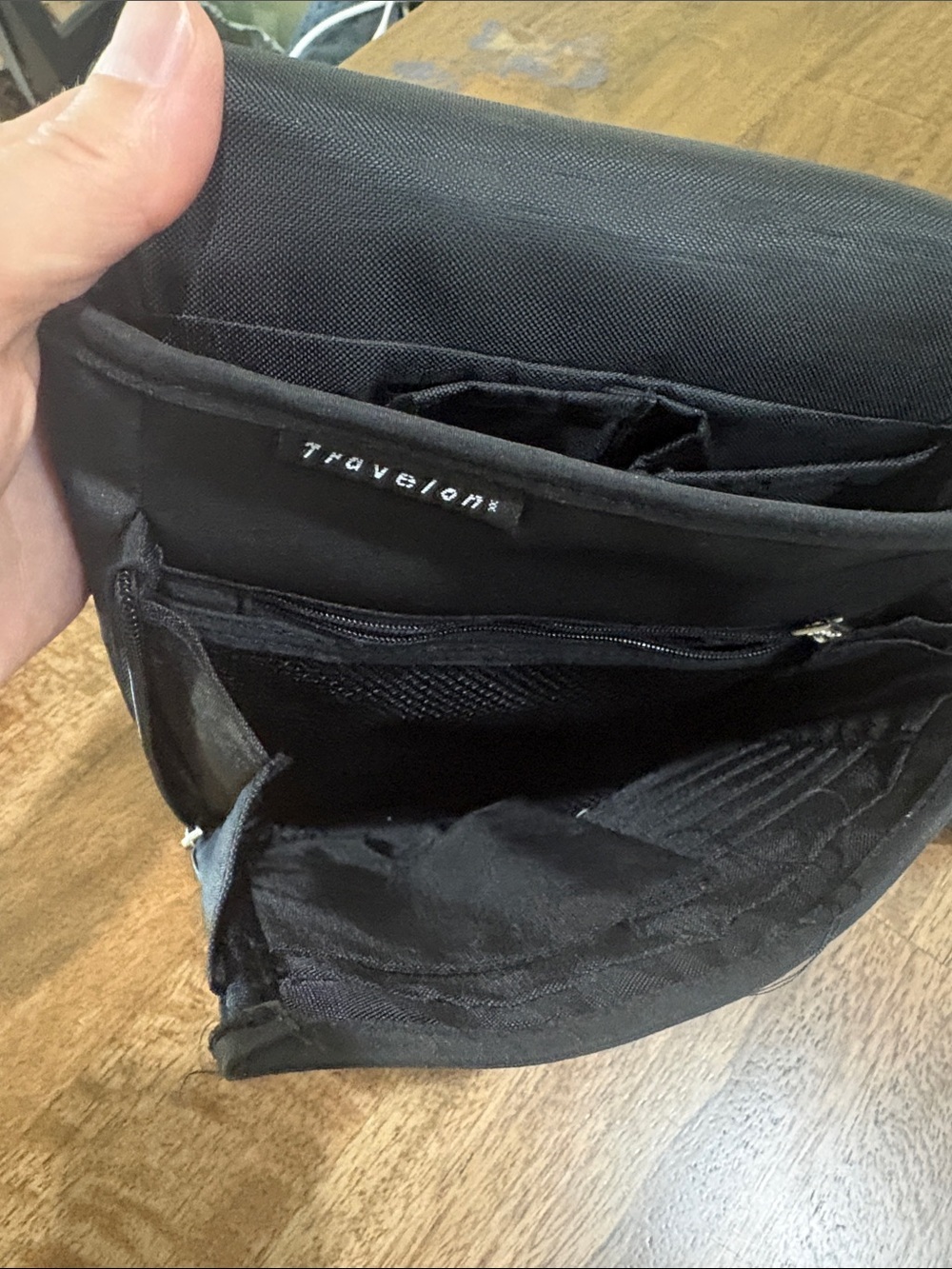 Travelon Antitheft Crossbody Travel Bag. 8.5” x 8” black - Picture 5 of 8
